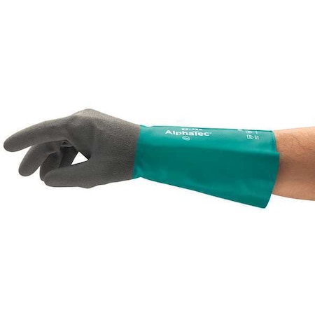 AlphaTec® 58-435 Chemical Resistant Gloves, Nitrile, 15 in L, 16 mil, Gray, 10, 1 PR MPN:58-435