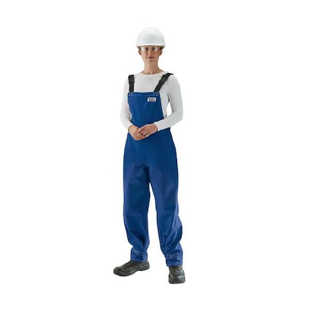 Alphatec Breathable Blue Bibbed Poly Overall, Nomex, 70 in Inseam, Blue, 4XL MPN:66-672