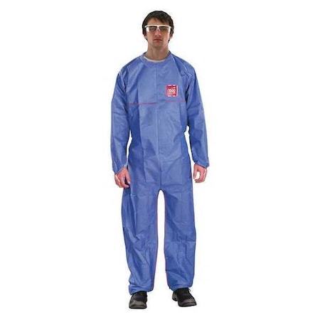 Collared Coverall, 5XL, Navy, SMMS Polypropylene MPN:68-1500 PLUS FR