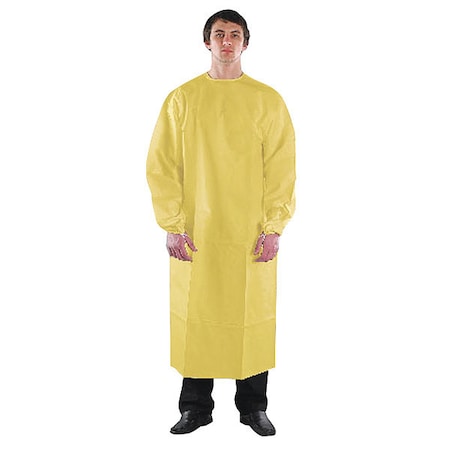 Gown, Polyethylene, Bound, 2.7 mil, 67 in, Yellow, 2XL, 50 PK MPN:68-2300