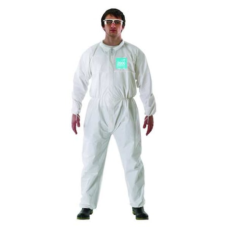 Collared Coveralls, S, White, Microporous Laminate MPN:682000