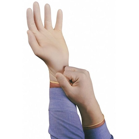 TouchNTuff 69-318, Disposable Gloves, 4.7 mil Palm, Latex, Powder-Free, L, 100 PK, Beige MPN:69-318