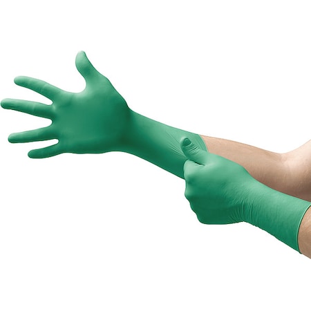 Cleanroom Gloves, 5 ISO Class, Neoprene, 11 1/2 in L, 7 mil, Green, M, 200 PK MPN:73-701