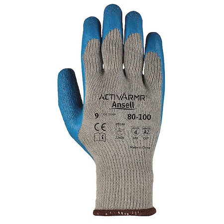 ActivArmr Coated Gloves, A2 Cut Level, 10 ga, Palm Latex Coating, Seamless Knit, S, 1 Pair MPN:80-100