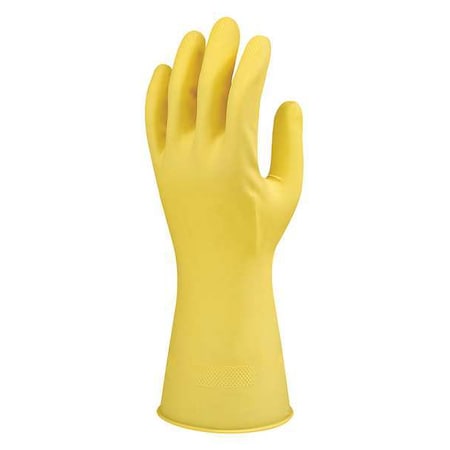 Chemical Resistant Gloves, Natural Rubber Latex, 13 in L, 8.5 mil, Yellow, 6 1/2, 1 PR MPN:87-089