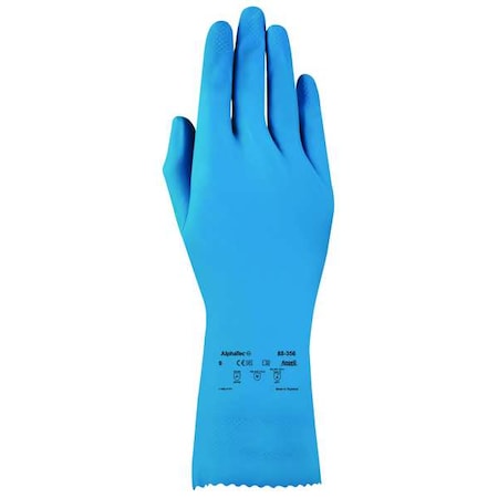 Alphatec Chemical Resistant Gloves, Fish Scale, 12 in Length, 17 mil Thickness, M, 8), Blue, 1 Pair MPN:88-356