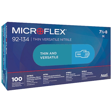 Microflex® 92-134 Versatility, Disposable Gloves, 2.8 mil Palm, Nitrile, Powder-Free, 2XL (11) MPN:92-134