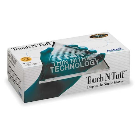 TouchNTuff 92-500, Disposable Gloves, 4.3 mil Palm, Nitrile, Powdered, XL, 100 PK, Green MPN:92-500