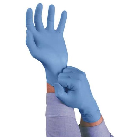 TouchNTuff 92-575, Nitrile Disposable Gloves, 4.3 mil Palm, Food Grade, Powdered, M, 100 PK, Blue MPN:92-575