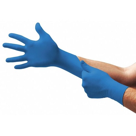 TouchNTuff 92-675, Disposable Nitrile Gloves, Textured Fingertips, 4.3mil Palm, Powder-Free, L, PK100 MPN:92-675