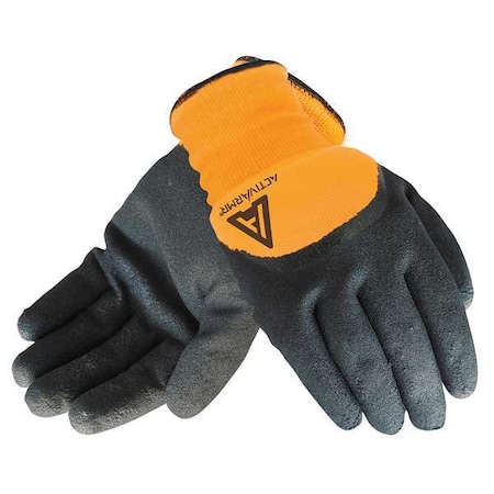 Hi-Vis Cut Resistant Coated Gloves, Cut Level A2, Double Dipped, Nitrile, Sandy, M 1 PR MPN:97-011