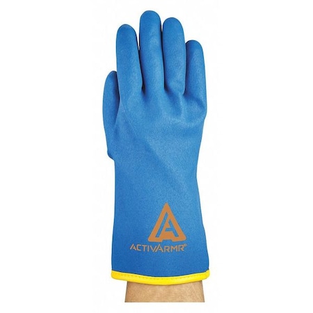Cold Protection Coated Gloves, PVC Palm, Acrylic/Nylon Lining, Blue/Yellow, 11 MPN:97-681