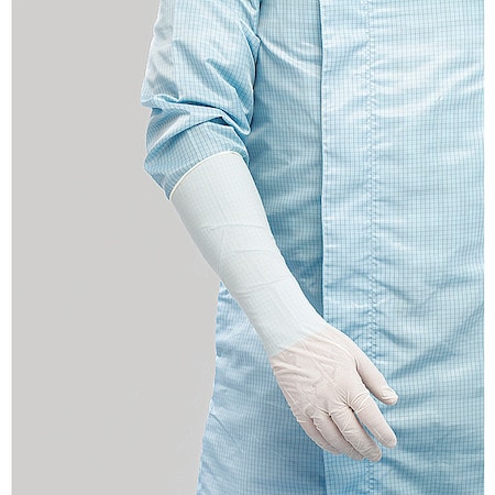 Cleanroom Gloves, ISO 4 ISO Class, Nitrile, 16 in L, White, S, 1000 PK MPN:BNAL