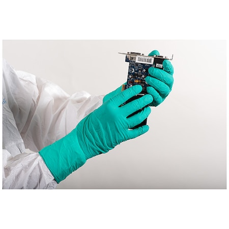 BioClean™, Disposable Gloves, 3.94 mil Palm, Nitrile, Powder-Free, 2XL, 1000 PK, Green MPN:BSAN