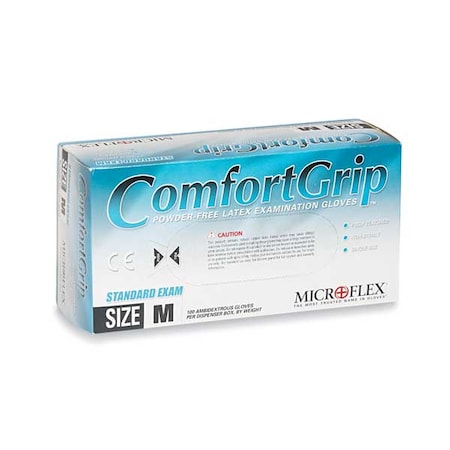 MicroFlex Comfort Grip Disposable Gloves, Latex, 5.1 mil Palm, Powder-Free, S, Beige, 100 PK MPN:CFG-900-S