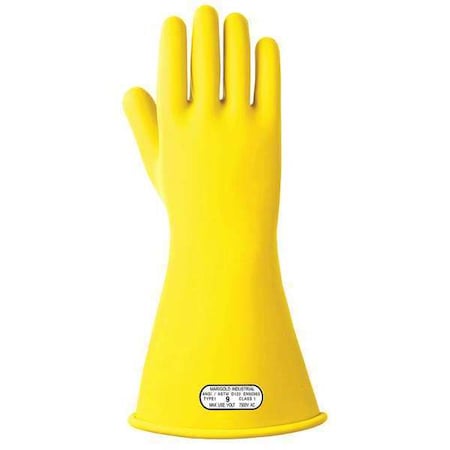 Electrical-Insulating Gloves, 7, 500V AC, 11, 250V DC, Rubber, 14