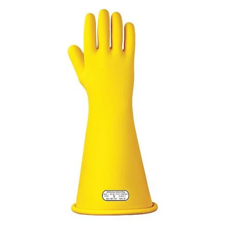 Electrical-Insulating Gloves, 7, 500V AC, 11, 250V DC, Rubber, 16
