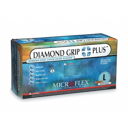 Microflex Diamond Grip Disposable Gloves, 5.5 mil, Latex, Powder-Free, XS (6), 100 PK, Beige MPN:DGP-350-XS