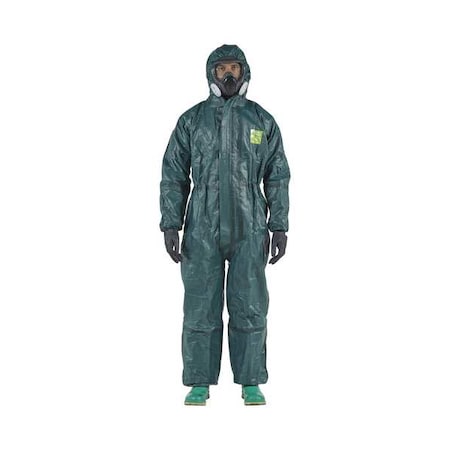 Hooded Coveralls, L, Grn, Non-Woven Lam, PK6 MPN:G40T125