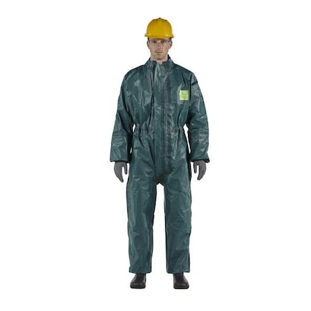 Hooded Coverall, 3XL, Green, Chemical Laminate M4000 MPN:GR40-T-92-103-07
