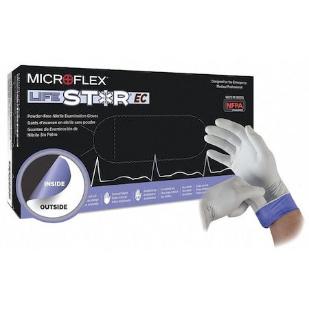 LSE-104, Disposable Gloves, 5.5 mil Palm, Nitrile, Powder-Free, XL (10), 100 PK, Blue/White MPN:LSE-104