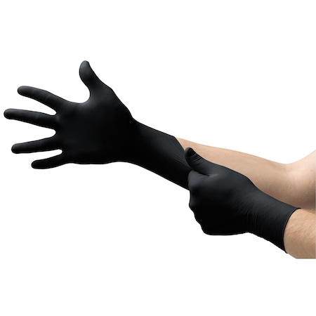 MidKnight MK-296, Disposable Gloves, 4.7 mil Palm, Nitrile, Powder-Free, XS, 100 PK, Black MPN:MK-296