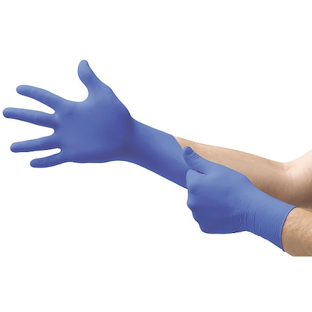 Microflex Nitrile Exam Gloves, Textured Fingertips, 3.9 mil, Powder-Free, S, Cobalt Blue, PK100 MPN:N191