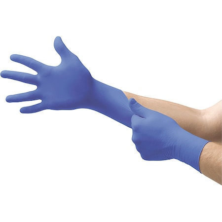 N27, Disposable Gloves, 3.00 to 3.99 mil Palm, Nitrile, Powder-Free, L (9), 100 PK, Blue MPN:N273