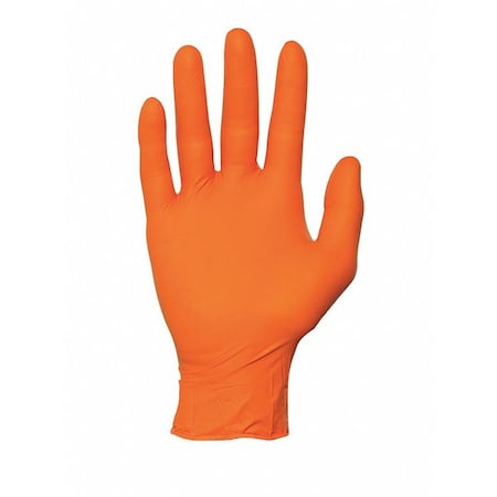 N48, Disposable Gloves, 5.00 to 5.99 mil Palm, Nitrile, Powder-Free, 2XL (10 1/2), 100 PK, Orange MPN:N485