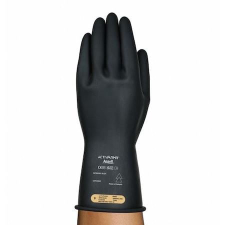 Electrical-Insulating Gloves, 500V AC, 750V DC, Rubber, 11 in Length, Black, Size 7 MPN:RIG0011BUL070