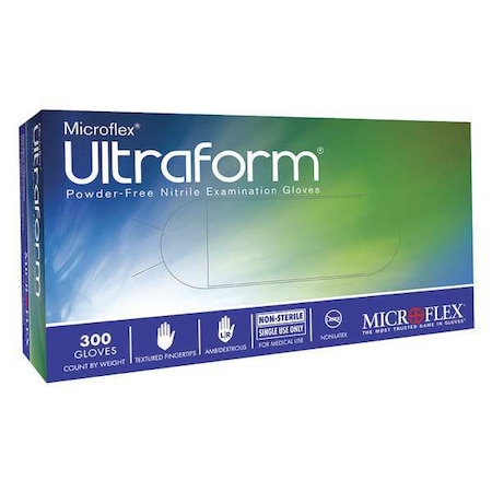 UF-524, Disposable Gloves, 2.4 mil Palm, Nitrile, Powder-Free, L (9), 300 PK, Blue MPN:UF-524-L