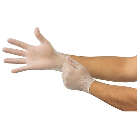 Disposable Gloves, 2.8 mil Palm, Vinyl, Powdered, M, 100 PK, Clear MPN:V242