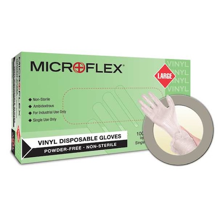 Microflex V28, Disposable Gloves, 2.8 mil Palm, Vinyl, Powder-Free, S ( 7 ), 100 PK, Clear MPN:V28