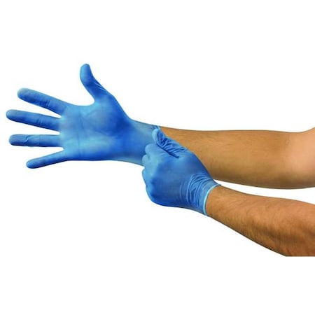 V29, Disposable Gloves, 2.8 mil Palm, Vinyl, Powder-Free, S (7), 100 PK, Blue MPN:V29