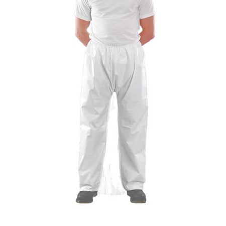 Disposable Pants, Polyethylene, 63 g/sq m, Bound, Elastic Ankle, Light Duty, White, Size M MPN:W20B301