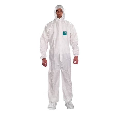 Chemical Resistant Coveralls, Hooded Coverall, 3XL, SMS, Elastic Wrist, Elastic Ankle, Serged Seam MPN:WH15-S-92-107-07