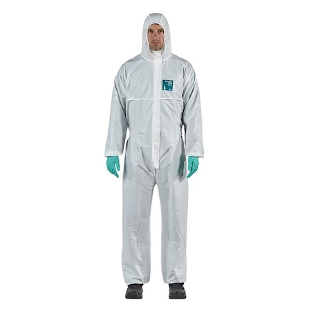 Disposable Coverallss, Hooded Coverall, 3XL, SMS, Elastic Wrist, Elastic Ankle, Serged Seam, White MPN:WH15-S-92-111-07
