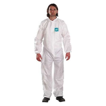 Collared Coverall, M, White, Microporous Laminate MPN:WH18-B-92-103-03