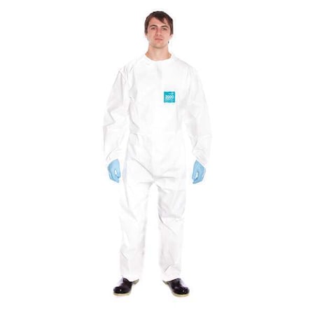 Collared Coverall, Bound, White, L, PK25 MPN:WH20-B-92-177-04