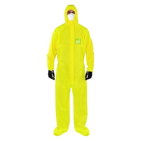 Hooded Coverall, 4Xl, Yellow, Chemical Laminate MPN:YY23-B-92-147-08