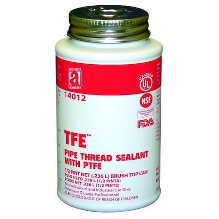 Pipe Thread Sealant 9.6 fl oz, Brush-Top Can, TFE, Off-White, Paste MPN:14012