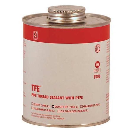 Pipe Thread Sealant 32 fl oz, Brush-Top Can, Off-White, Paste MPN:14026