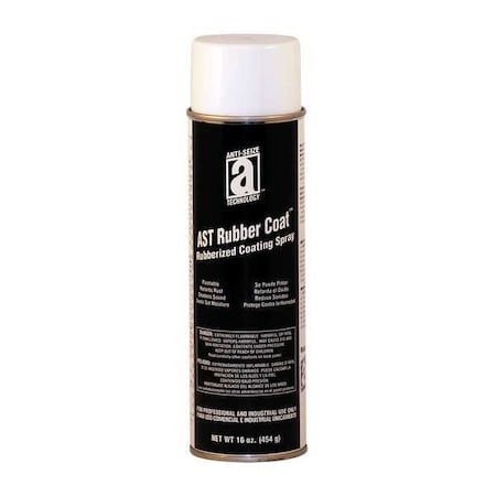 Liquid Rubber Sealant Coating, 16 oz, Aerosol, Black, Hybrid Base, AST Rubber Coat MPN:17048