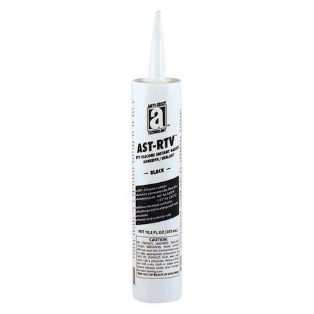 Waterproof RTV Gasket Maker, 10.3 oz, Black, Temp Range -75 to 450 Degrees F MPN:27108