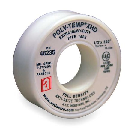 Thread Sealant Tape, 1/2 In. W, 520 In. L MPN:46235