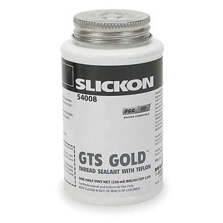 Pipe Thread Sealant 9.6 fl oz, Brush-Top Can, Slickon GTS Gold, Yellow, Paste MPN:54008