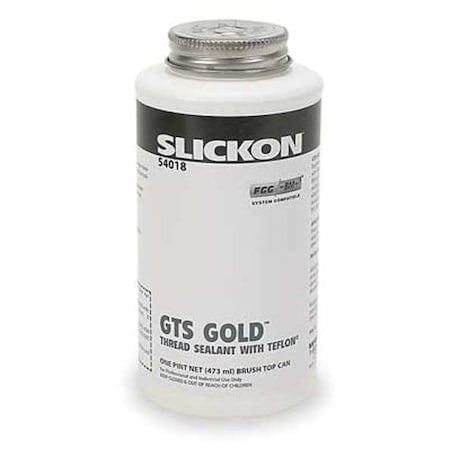 Pipe Thread Sealant 19.2 fl oz, Brush-Top Can, Slickon GTS Gold, Yellow, Paste MPN:54018