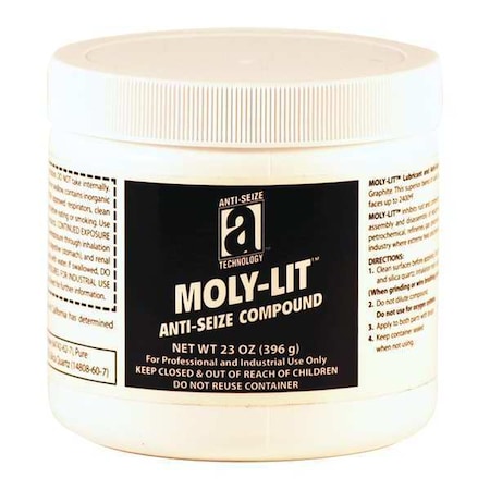Anti Seize, Moly Paste, 23 oz, Can, Black MPN:12016