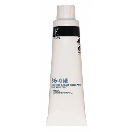 Grease, 8 oz, Tube, Silicone Base, 400 Degrees F Max Op Temp, Clear MPN:24308