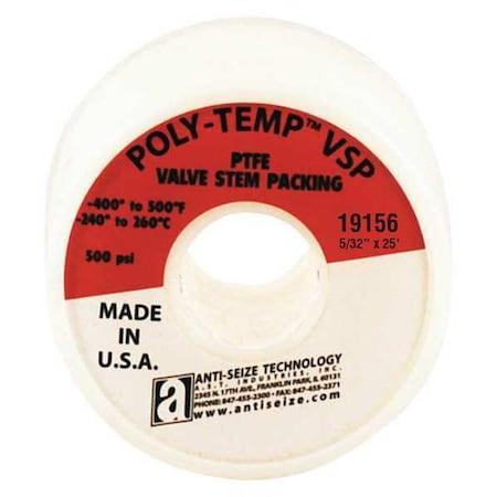PTFE Valve Stem Packing, 5/32